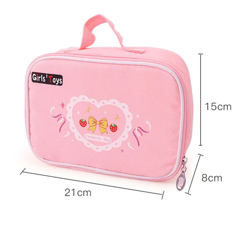 Wooden Makeup Set for Girls | Pretend Play Cosmetic Kit with Storage Table