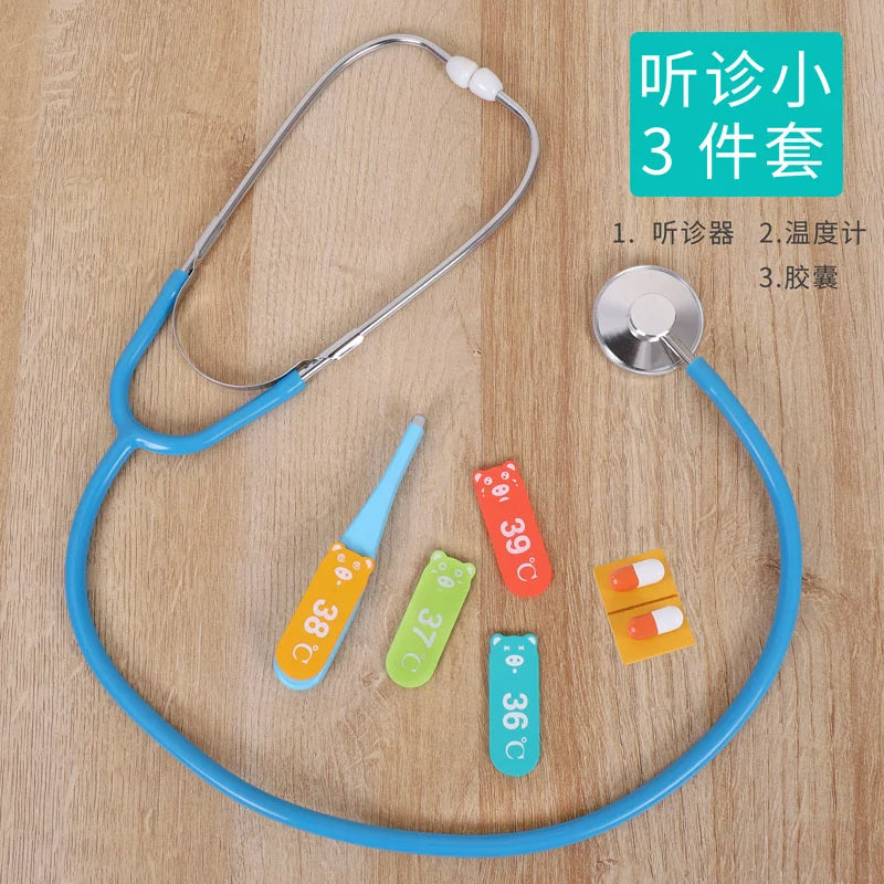 Medical check up kit Doctor Toys Kids Wooden Pretend Play Kit Games for Girls Boys