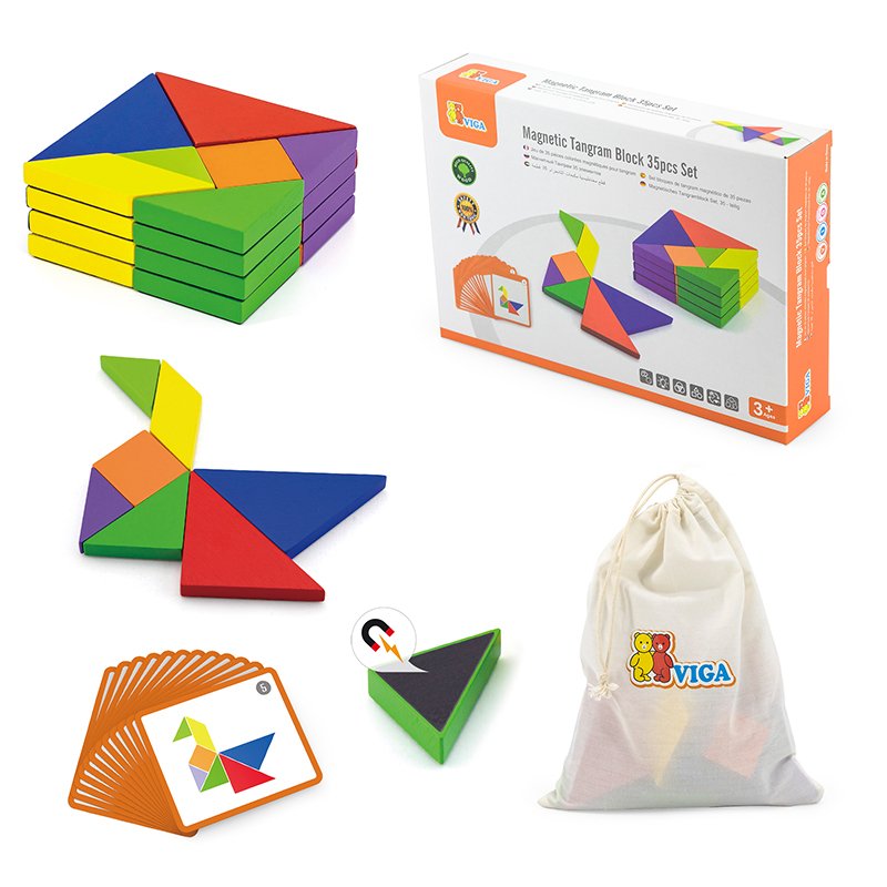 Magnetic Tangram Blocks 36 Pcs Set | Educational Puzzle Toy for Kids 3+