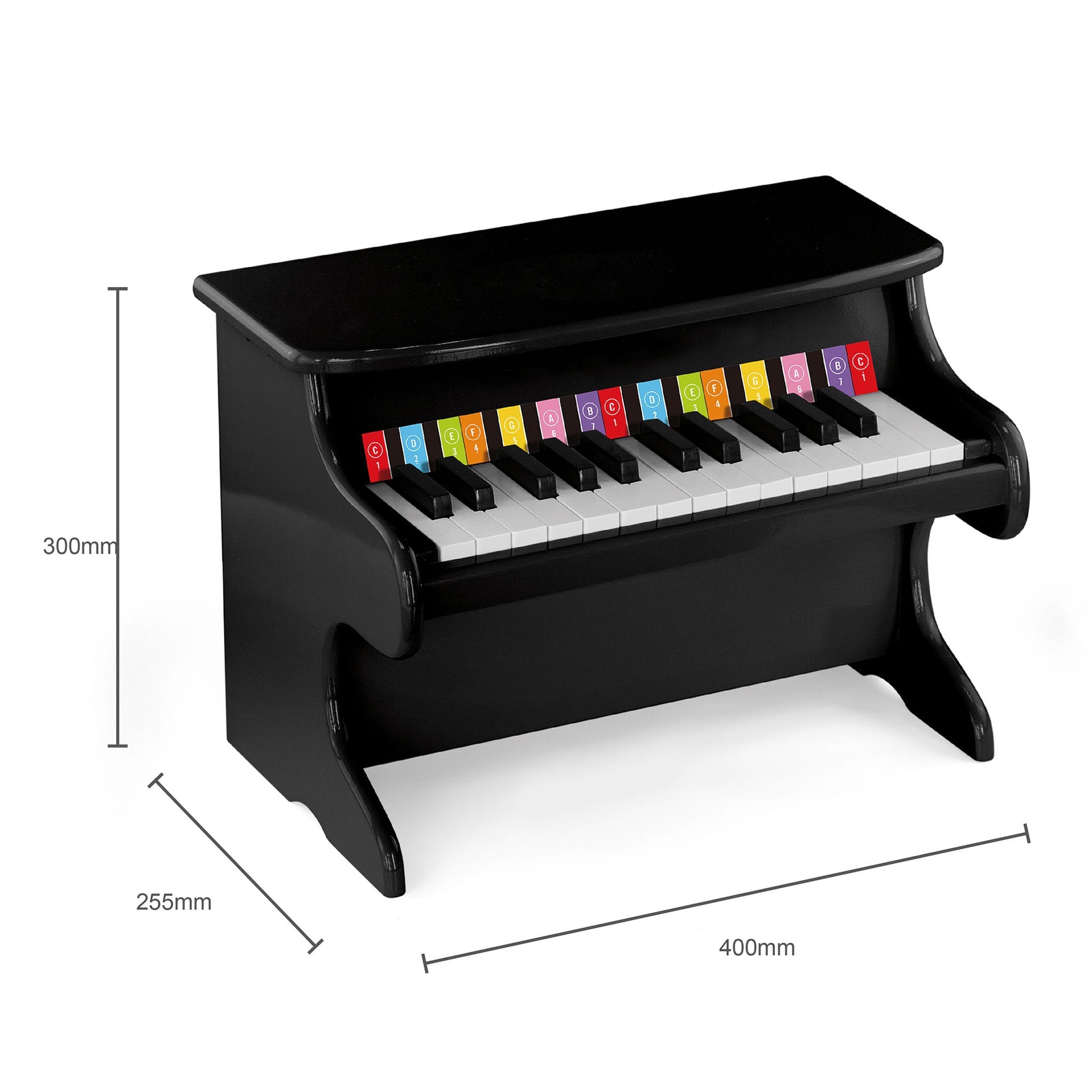 My First Piano Black | Wooden Kids Musical Piano Toy with Song Book Age 18M+