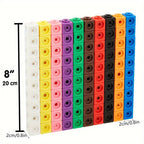 Math Link Cubes 100 Pcs STEM Building Set | Kids Educational Interlocking Snap Cubes Toy