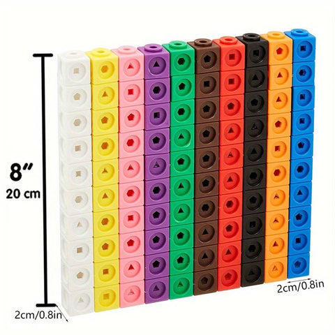 Math Link Cubes Unlimited Creation Snap Unit Cubes Centimeter Cube and Interlocking Building Set 100 pcs