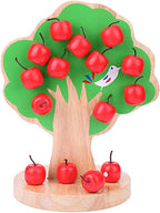 Wooden Apple Magnetic Tree Lacing Toy | Kids Montessori Brain Development Game