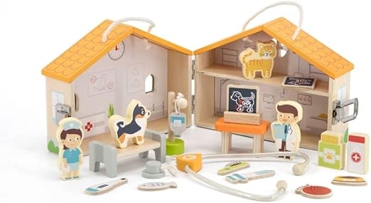 Pet Hospital Pretend Play Set for Kids | 19 Pcs Veterinary Role Play Toy Kit