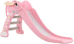 Kids Slide Playset 2-in-1 Toddler Airplane Pink | Indoor Outdoor Slide with Basketball Hoop