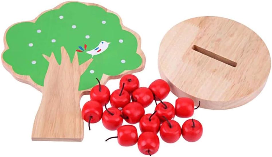 Wooden Apple Magnetic Tree Lacing Toy | Kids Montessori Brain Development Game