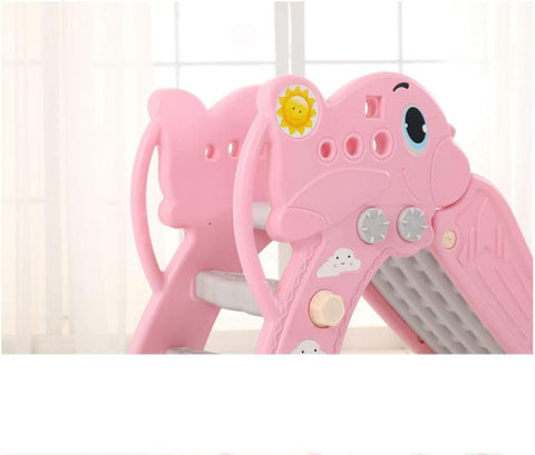 Kids Slide Playset, 2 in 1 Toddler Airplane, Pink