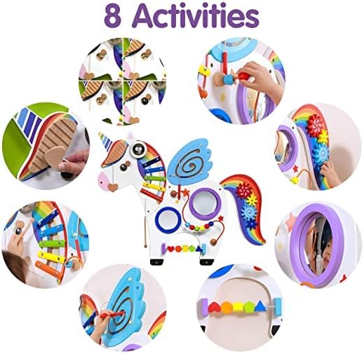 Unicorn Wall Activity Panel | Montessori Sensory Wall Toy for Kids 18M+