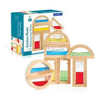 Rainbow Blocks Shimmering Water | Kids Sensory Wooden Building Blocks Set