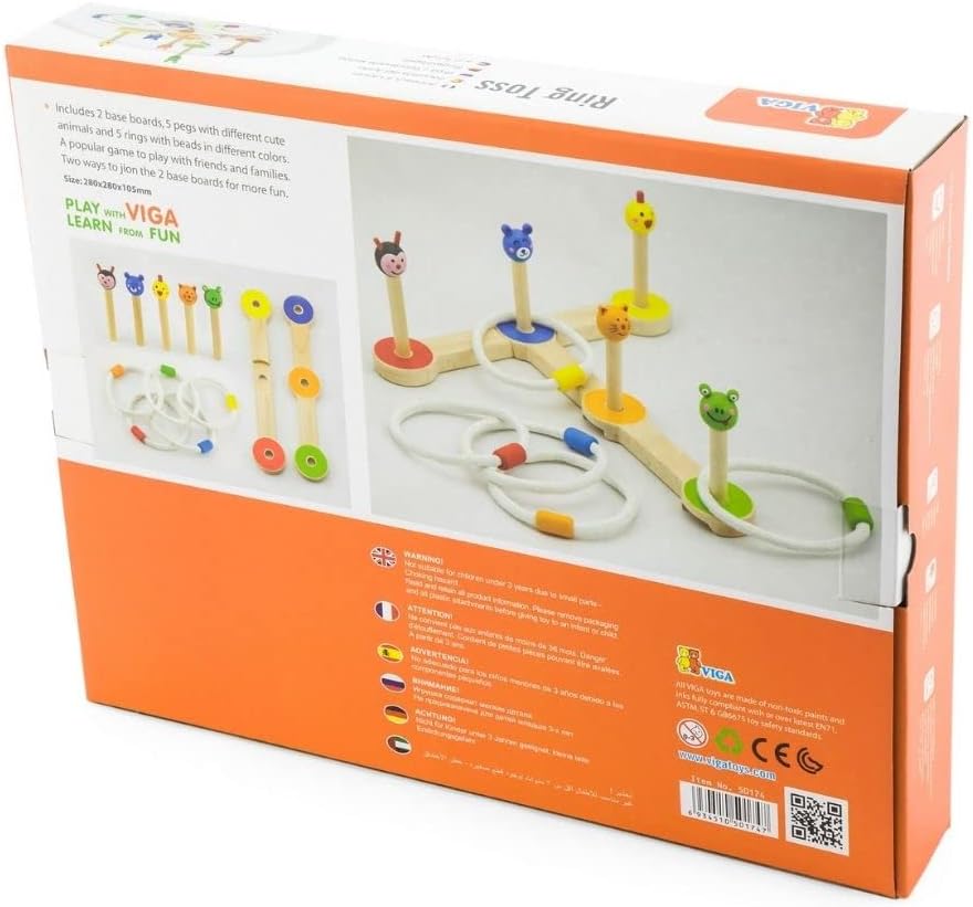 Ring Toss Animals Game | Kids Fine Motor Skills & Color Sorting Educational Toy