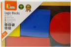 Wooden Logic Blocks 48 Pcs | Montessori Shape & Color Sorting Educational Toy