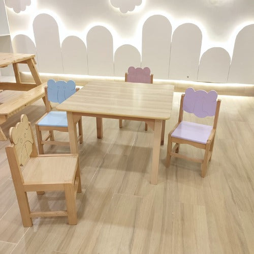 Wooden Animal Chair for Kids | Elephant Bear Panda Solid Beechwood Preschool Chair