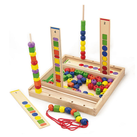 Wooden Beads Lacing Game | Kids Stringing Beads Fine Motor Learning Toy Viga