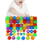 Solid Geometry Shapes 60 PCS | 3D Educational Building Cubes for Kids