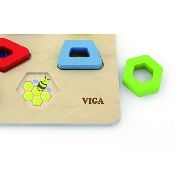 Block Puzzle Numbers & Shapes Kids | Wooden Educational Learning Toy