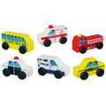 City Vehicles Wooden Set (6 Pieces) | Educational Toy Cars for Kids