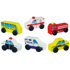 City Vehicles Wooden Set (6 Pieces) | Educational Toy Cars for Kids