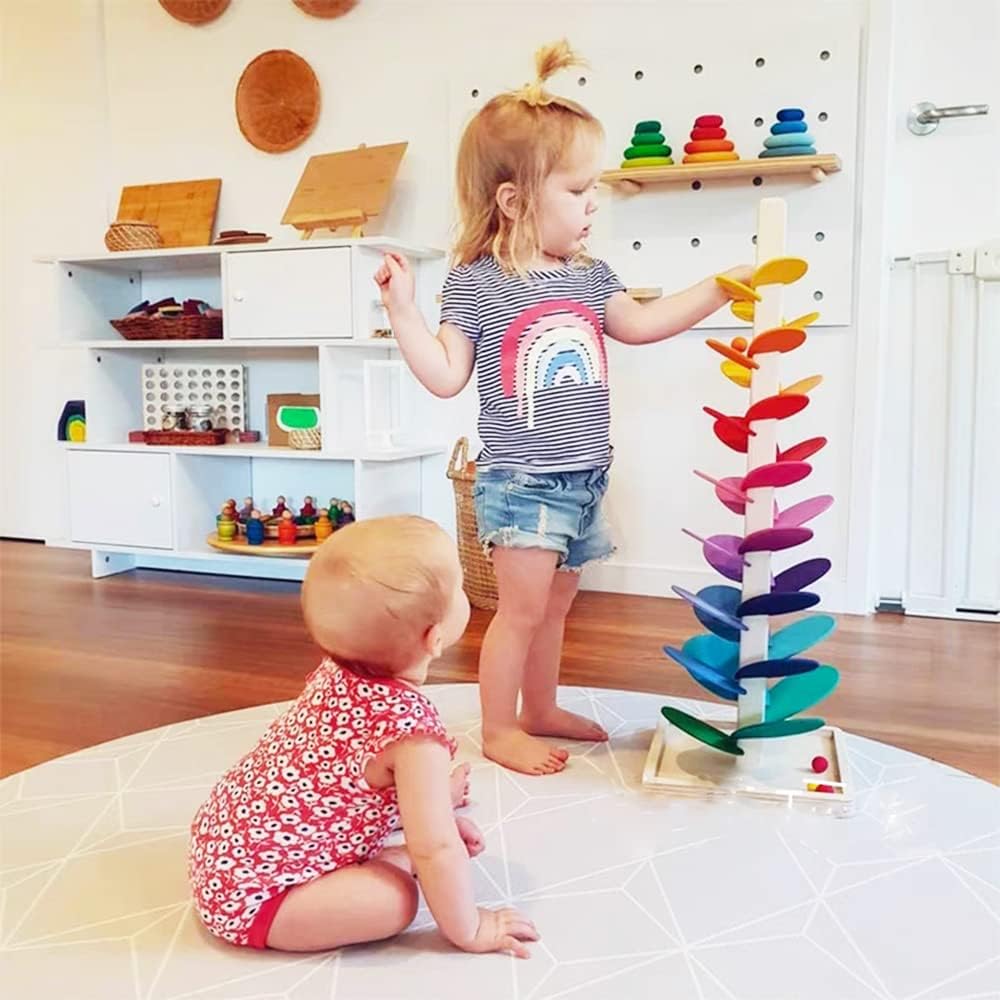 Musical Rainbow Tree Building Blocks Toy | Montessori Wooden Educational Music Toy Kids