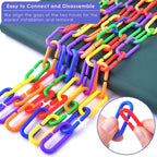 Chain Links 600 Pcs | Rainbow DIY Plastic Clips Bird & Pet Cage Toy Set