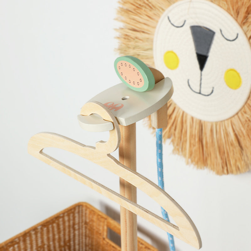 Wooden Garment Steamer Toy for Kids | Preschool Pretend Play Laundry Iron Set