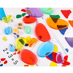 Rainbow Pebbles Transparent Sorting Stacking Stones | 36 PCS Learning Set