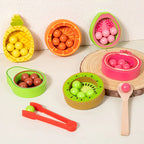 Fruit Colors Classification Toy for Kids | Wooden Color Sorting Bowl Montessori Set