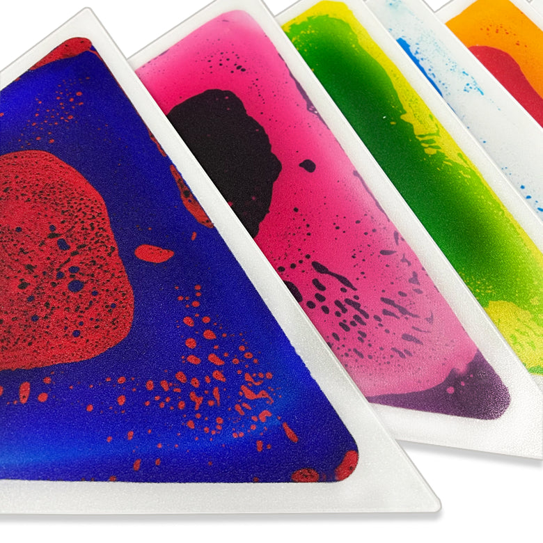 Pressure Sensitive Color Changing Liquid Floor Tiles 6 PCS Triangle | Kids Sensory Gel Mats