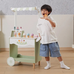 Jumbo Mobile Ice Cream Cart | Wooden Pretend Play Ice Cream Stand for Kids