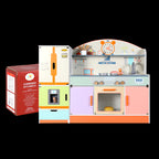 Multi Color Wooden Kitchen Set with Refrigerator | Kids Pretend Play Cooking Toy Educational Role Play