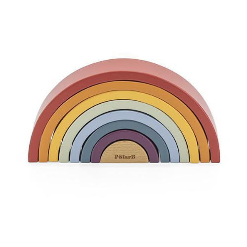 Wooden Stacking Rainbow Blocks | Montessori Color Stacking Toy for Kids 18M+