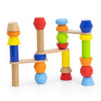Wooden Blocks Tower Building Game 52 Pcs | Montessori Stacking & Logic Toy for Kids