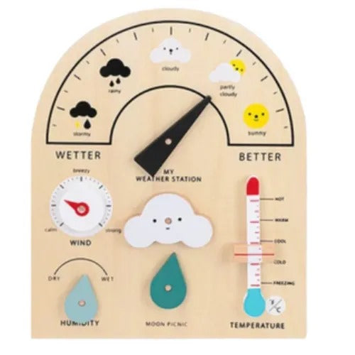 My Weather Clock | Kids Wooden Learning Clock & Weather Educational Toy