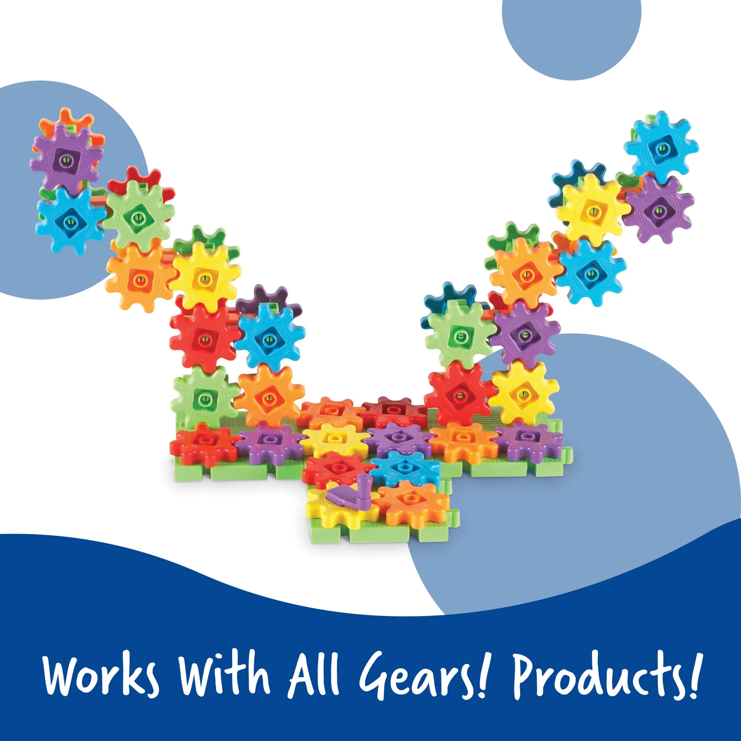 Gears! Gears! Gears! Deluxe Building Set | Kids Engineering Construction Toy 100 Pcs
