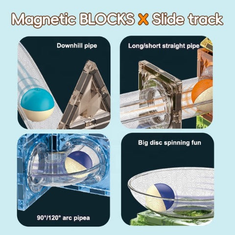Light  Magnetic  Blocks Marble Run Set  174PCS