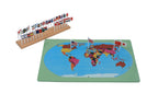 World Map & Flags Learning Set with Stand | Montessori Geography Educational Toy for Kids