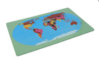 World Map & Flags Learning Set with Stand | Montessori Geography Educational Toy for Kids