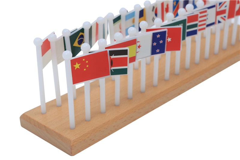 World Map & Flags Learning Set with Stand | Montessori Geography Educational Toy for Kids
