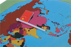 World Map & Flags Learning Set with Stand | Montessori Geography Educational Toy for Kids