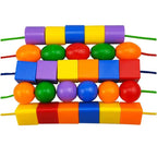 Jumbo Lacing Beads with String & Tote 54 Pcs