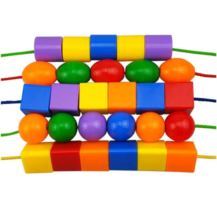Jumbo Lacing Beads with String & Tote 54 Pcs