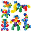 Constructor Blocks 58 Pcs | Kids STEM Snap & Twist Educational Building Toy Set