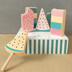 Wooden Popsicle Box Set | Kids Pretend Play Ice Cream Toy Storage Box