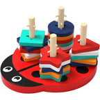 Shape Sorter Ladybug Toy | Wooden Educational Shape Sorting Learning Toy for Kids