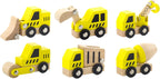 Construction Vehicles 6 Pcs Set | Wooden Truck Toys for Kids Pretend Play Age 3+