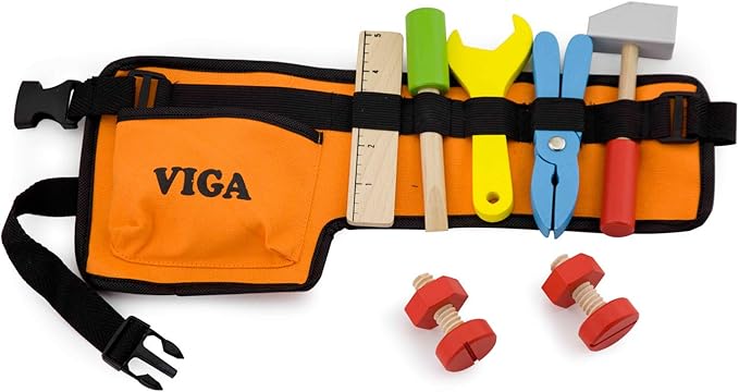Kids Tool Belt Set | Pretend Play Construction Tool Kit for Children