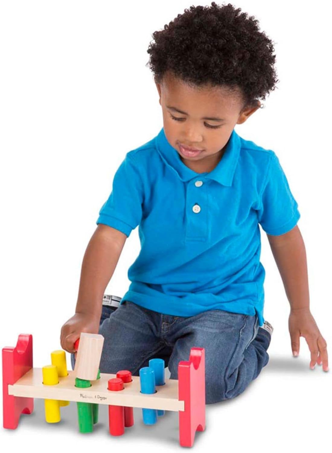 Hammer Bench Pound-a-Peg Toy | Wooden Montessori Pounding Game for Kids