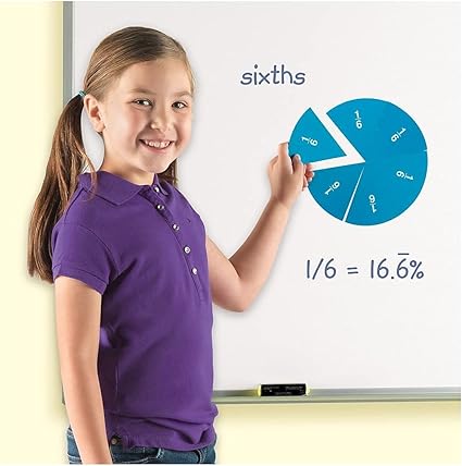 Magnetic Fraction Circles 26 Pcs | Whiteboard Montessori Math Learning Toy Set