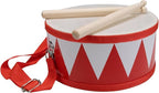 Children Wooden Drum Red Blue White | Kids Musical Instrument with Sticks