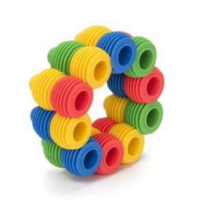 Edu Manipulative Shapes 100 PCS | Interlocking Building Fine Motor Skills Toy Set
