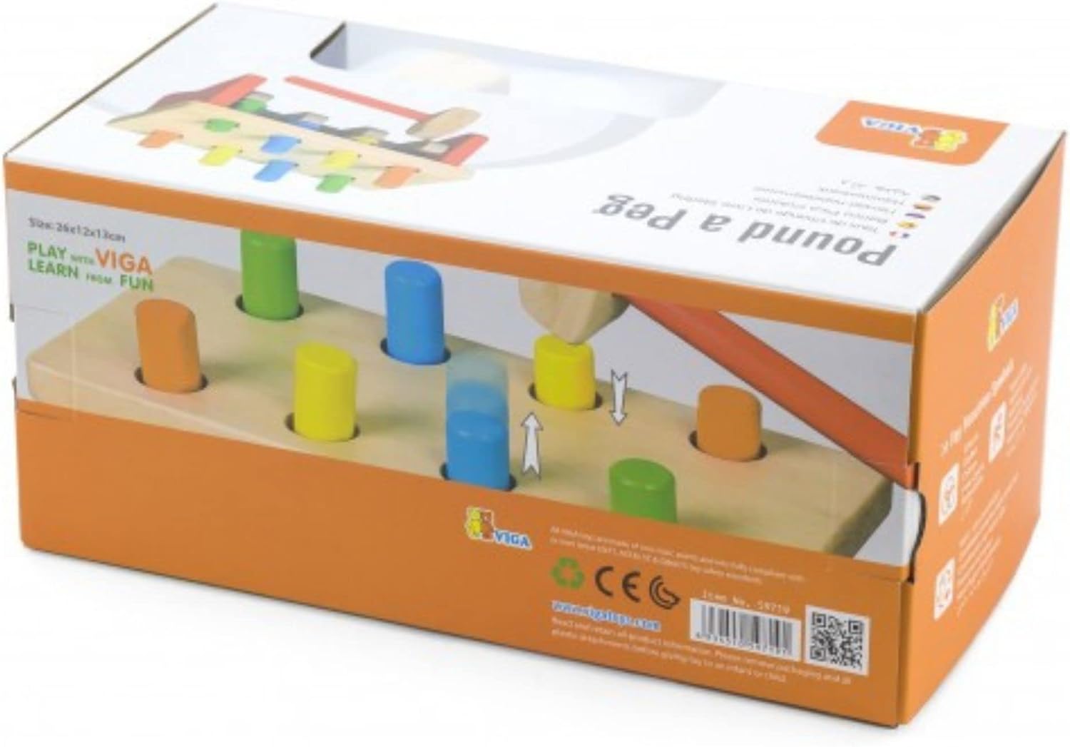 Hammer Bench Pound-a-Peg Toy | Wooden Montessori Pounding Game for Kids